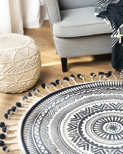 Tappeto TATVAN Blu ø 120 cm Cotone
