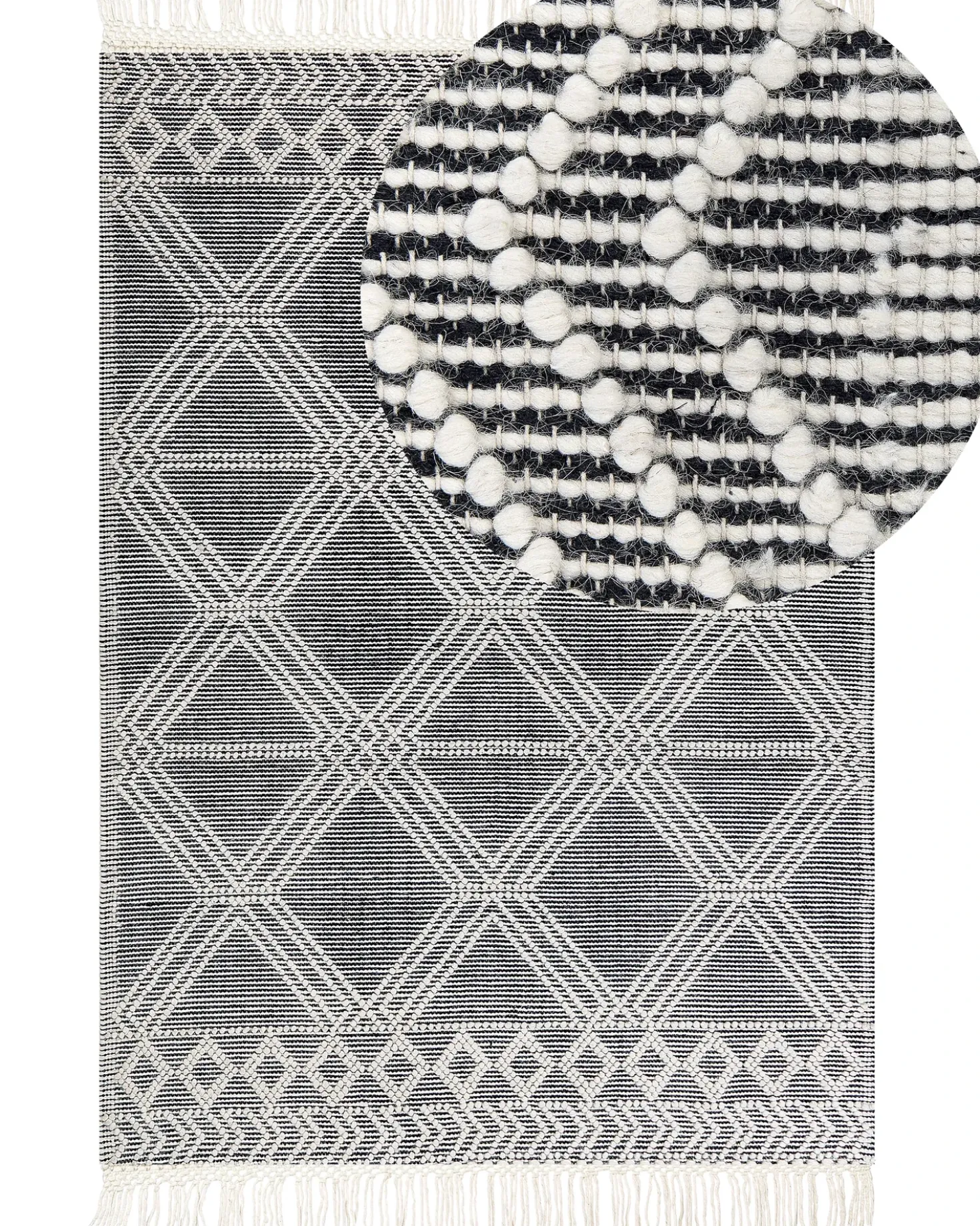 Tappeto TOPRAKKALE Grigio 160 x 230 cm Lana