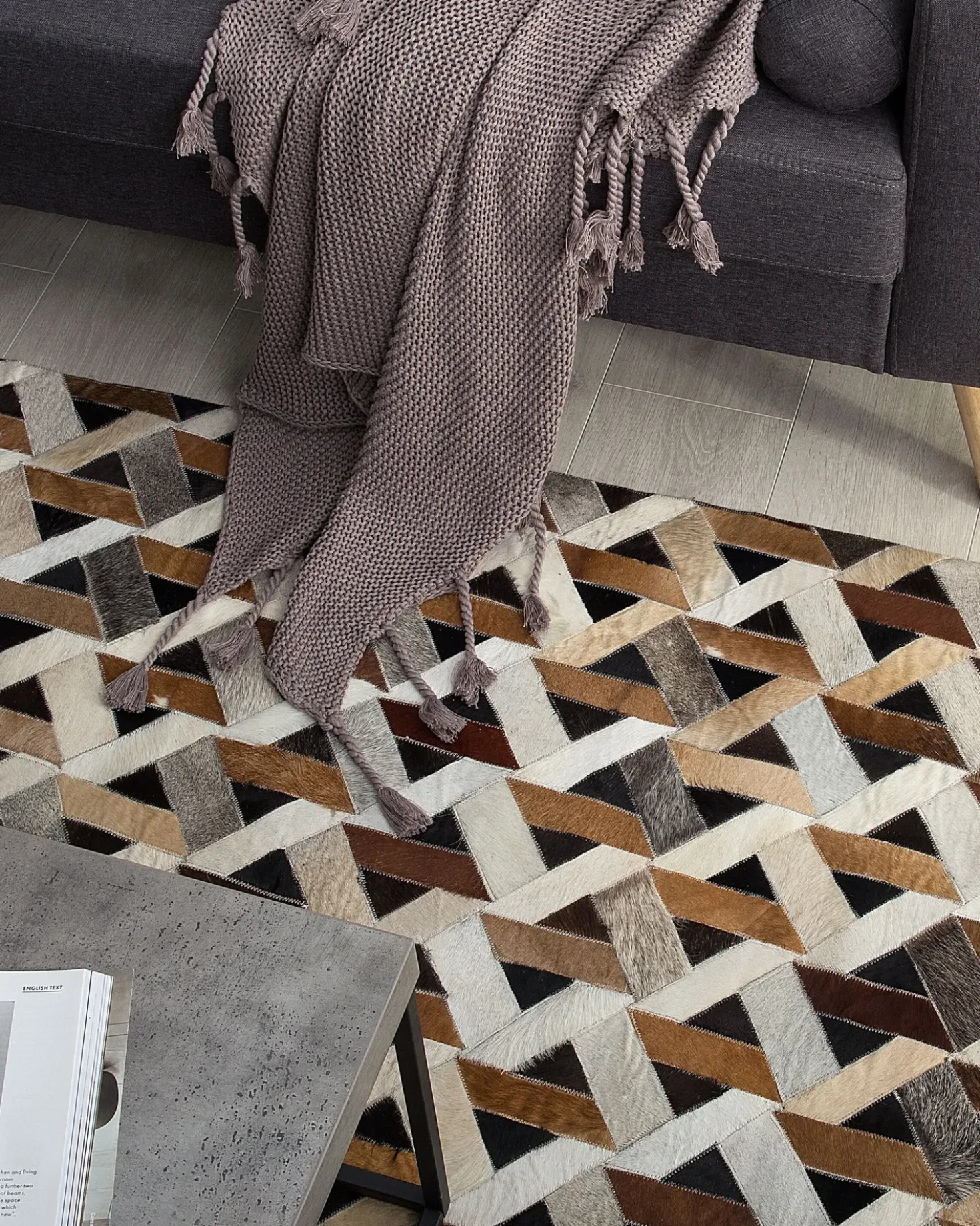 Tappeto TUGLU Marrone 160 x 230 cm Pelle naturale