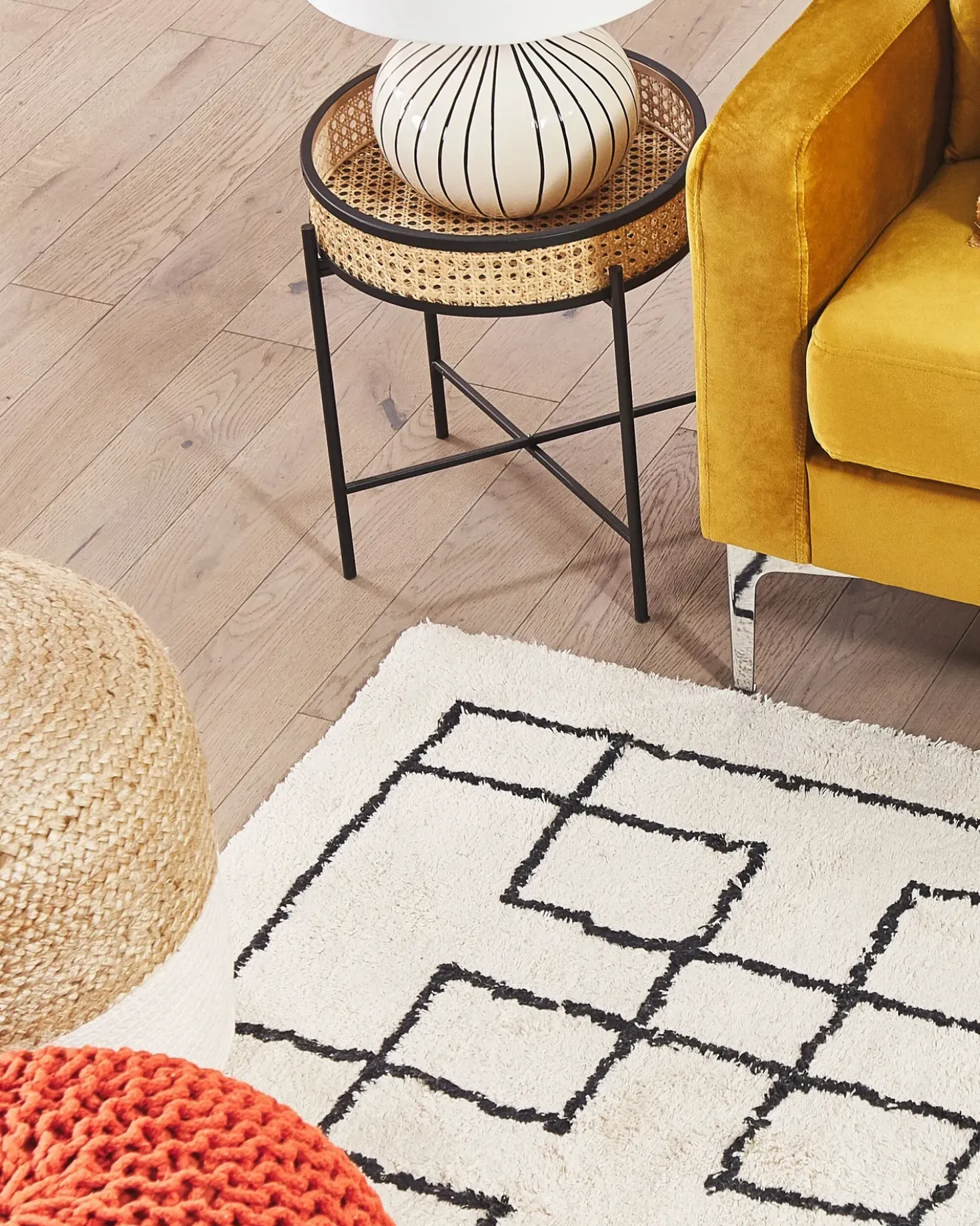 Tappeto TURHAL Beige 160 x 230 cm Cotone