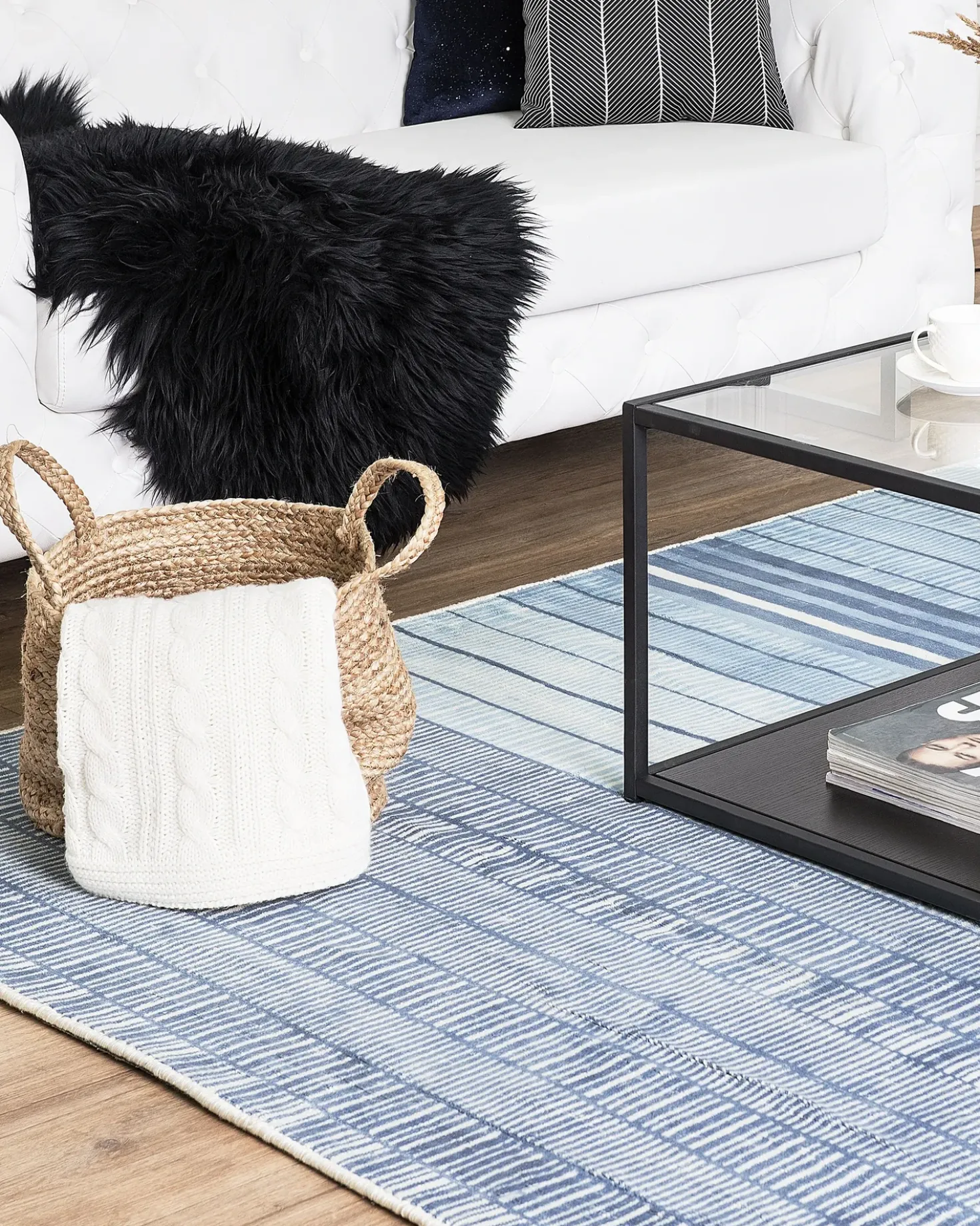 Tappeto YARDERE Azzurro 160 x 230 cm Viscosa