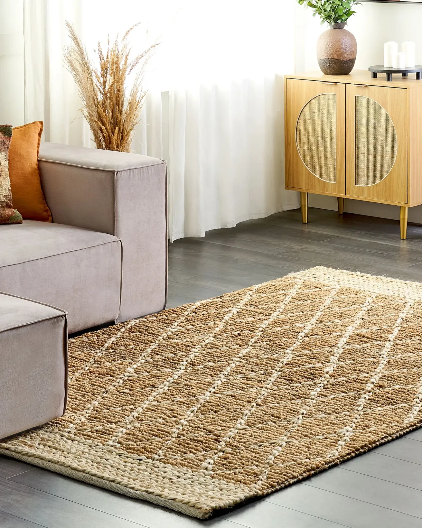 Tappeto ZORAVA Beige 160 x 230 cm Iuta