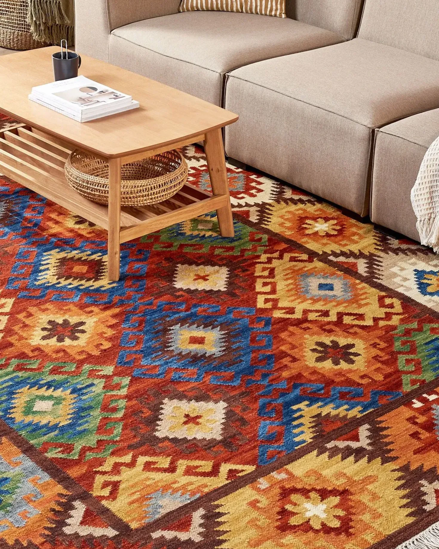 Tappeto ZOVUNI Multicolore 200 x 300 cm Lana Kilim