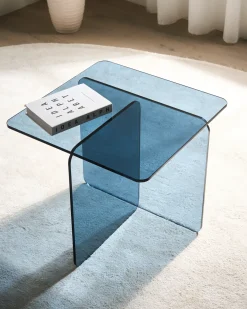 Tavolino AMISK Vetro temperato Blu