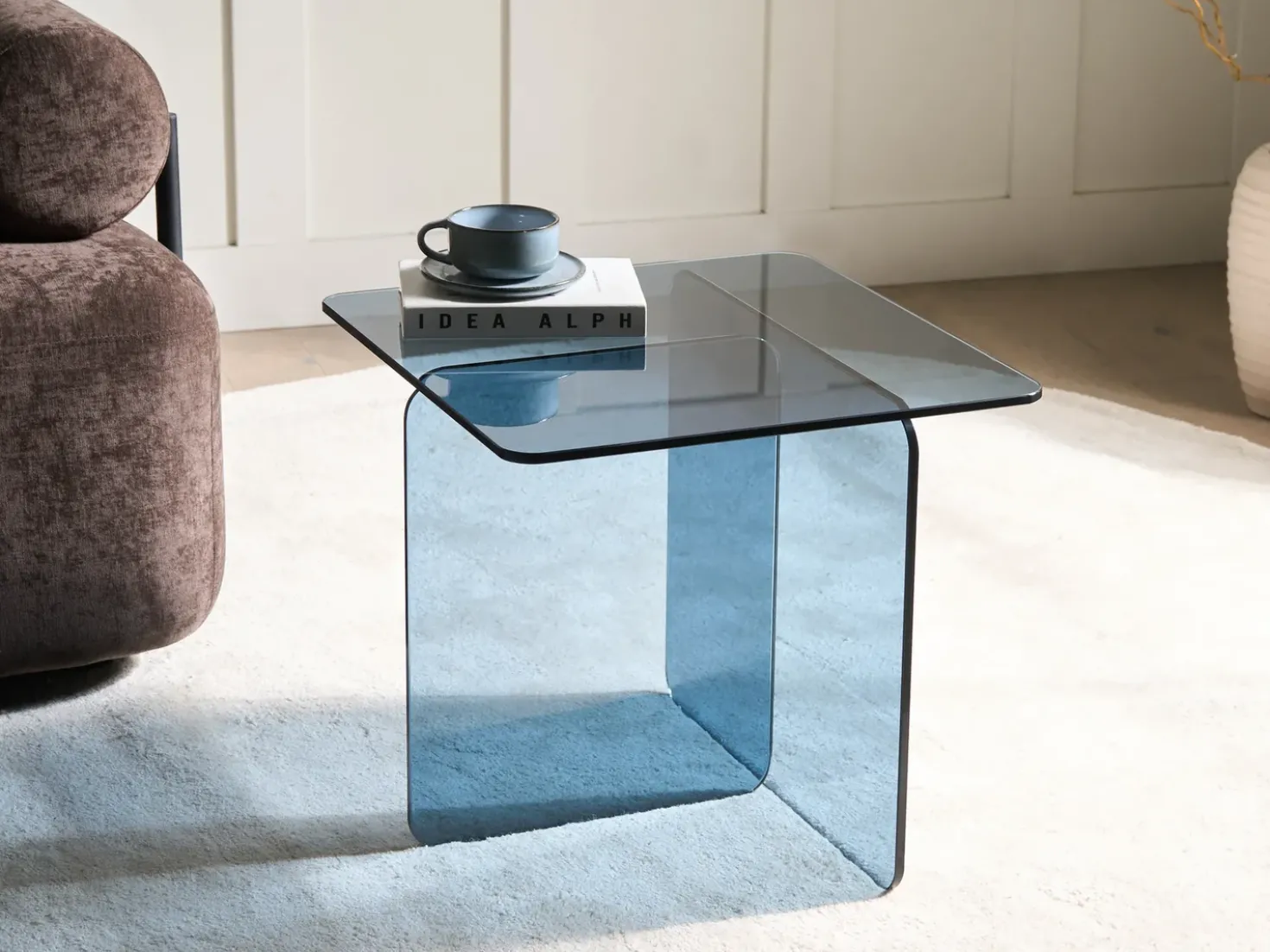 Tavolino AMISK Vetro temperato Blu