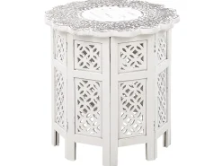 Tavolino BADHI Legno di mango Bianco