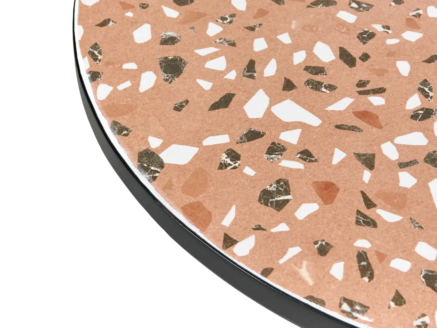 Tavolino Bistrot ADRANO 60 cm 60 cm Effetto terrazzo Metallo Nero