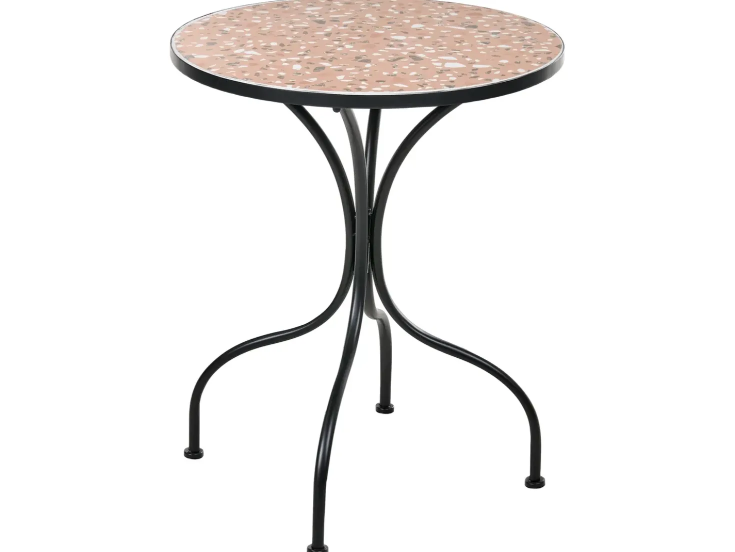 Tavolino Bistrot ADRANO 60 cm 60 cm Effetto terrazzo Metallo Nero