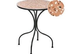 Tavolino Bistrot ADRANO 60 cm 60 cm Effetto terrazzo Metallo Nero