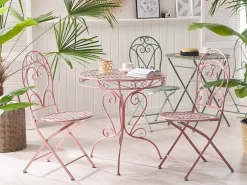 Tavolino Bistrot ALBINIA 70 cm 70 cm Metallo Rosa