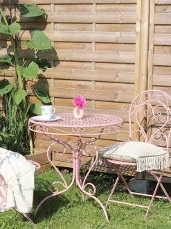 Tavolino Bistrot ALBINIA 70 cm 70 cm Metallo Rosa