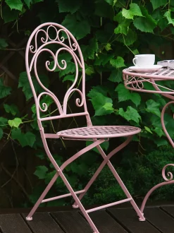 Tavolino Bistrot ALBINIA 70 cm 70 cm Metallo Rosa