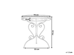 Tavolino Bistrot ALBINIA 70 cm 70 cm Metallo Rosa