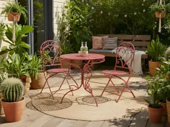 Tavolino Bistrot ALBINIA 70 cm 70 cm Metallo Bordeaux