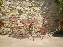 Tavolino Bistrot ALBINIA 70 cm 70 cm Metallo Bordeaux