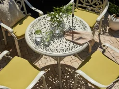 Tavolino Bistrot ANCONA 90 cm 90 cm Metallo Bianco sporco