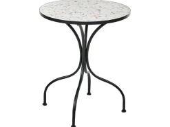 Tavolino Bistrot ARTENA 60 cm 60 cm Effetto terrazzo Metallo Nero