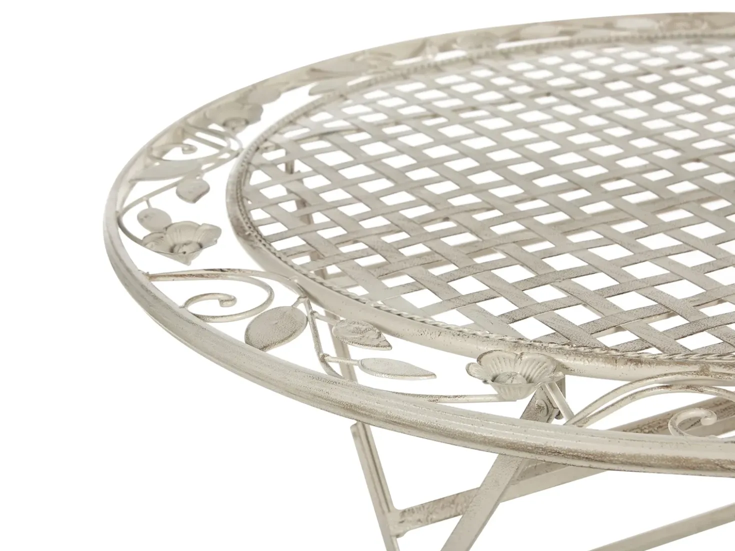 Tavolino Bistrot BIVIO 90 cm 90 cm Metallo Bianco sporco