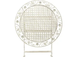 Tavolino Bistrot BIVIO 90 cm 90 cm Metallo Bianco sporco