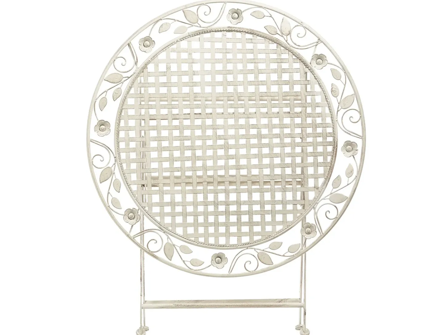 Tavolino Bistrot BIVIO 90 cm 90 cm Metallo Bianco sporco