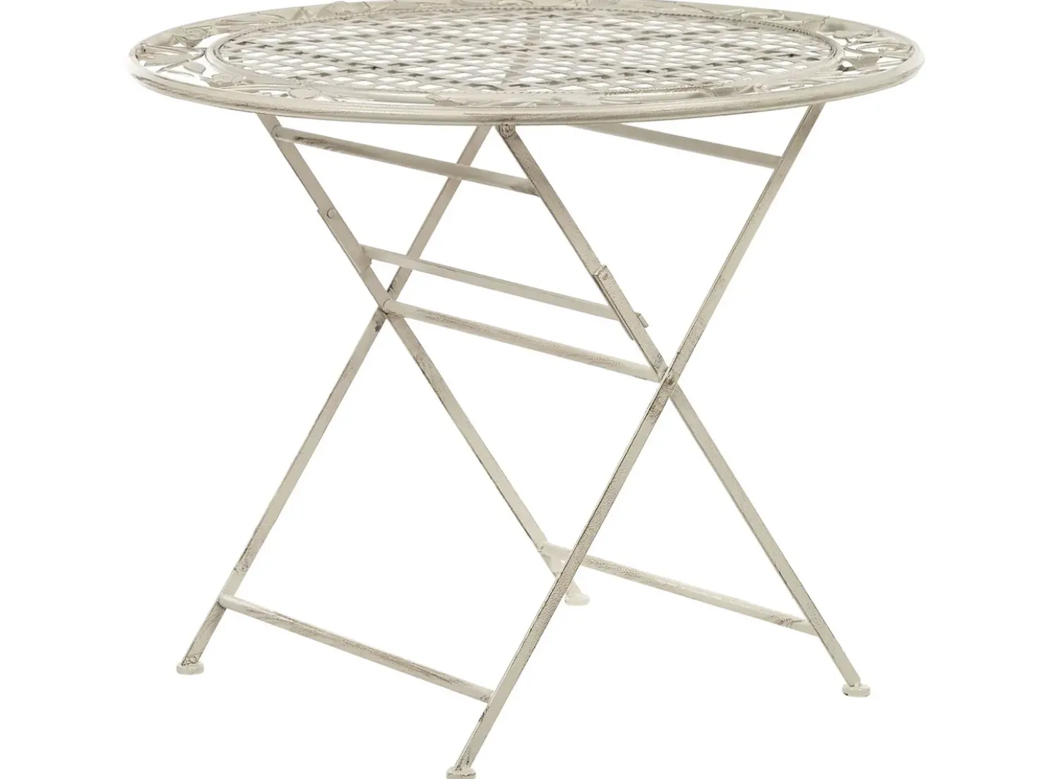 Tavolino Bistrot BIVIO 90 cm 90 cm Metallo Bianco sporco