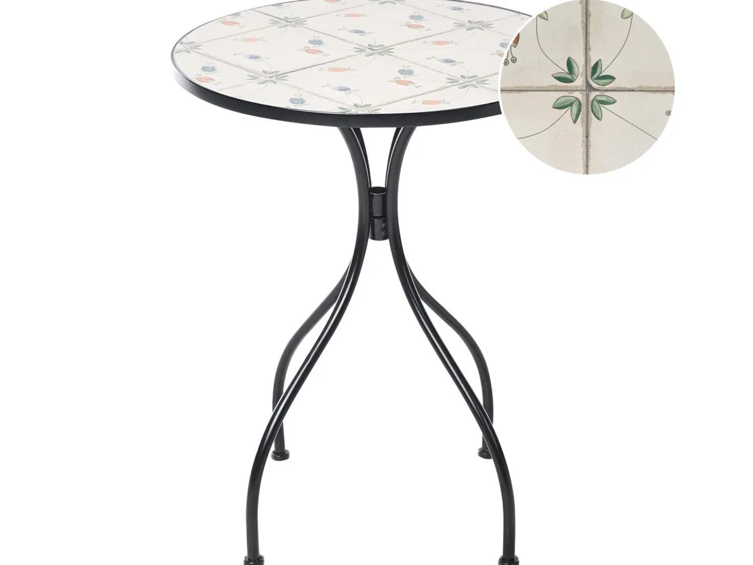 Tavolino Bistrot CARONA 60 cm 60 cm Metallo Nero