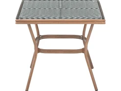 Tavolino Bistrot CASPRI 80 cm 80 cm Vetro Nero/Bianco