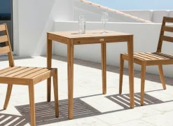 Tavolino Bistrot CHIOGGIA 70 cm 70 cm Legno di acacia certificato Marrone chiaro