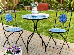 Tavolino Bistrot CIGLIANO 60 cm 60 cm Metallo Nero