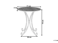 Tavolino Bistrot CILENTO 71 cm 71 cm Metallo Grigio