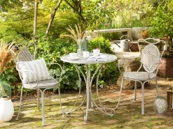 Tavolino Bistrot CILENTO 71 cm 71 cm Metallo Grigio