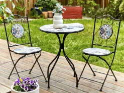 Tavolino Bistrot CIVITA 60 cm 60 cm Metallo Nero