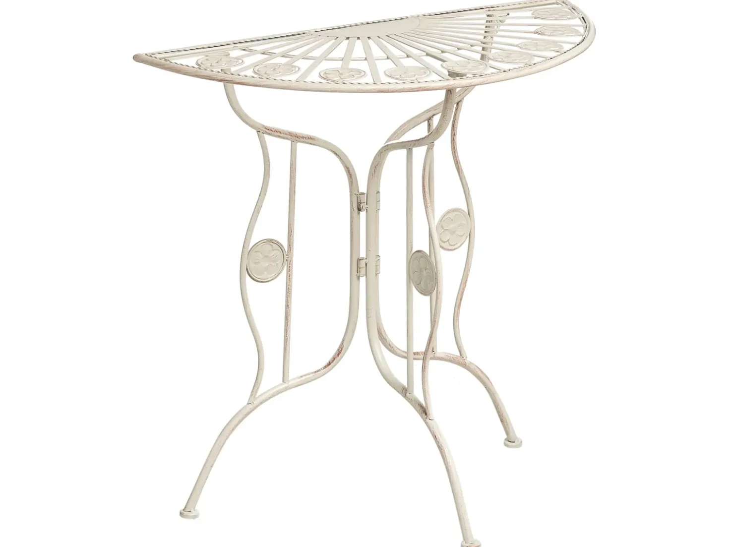 Tavolino Bistrot COGGIA 80 cm 37 cm Metallo Beige chiaro