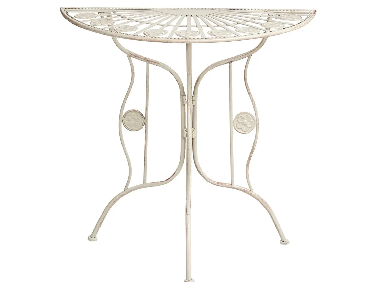 Tavolino Bistrot COGGIA 80 cm 37 cm Metallo Beige chiaro