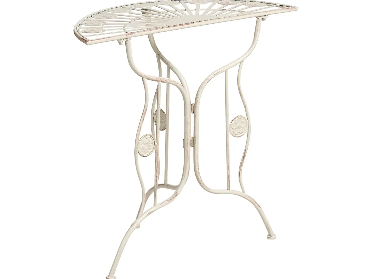 Tavolino Bistrot COGGIA 80 cm 37 cm Metallo Beige chiaro
