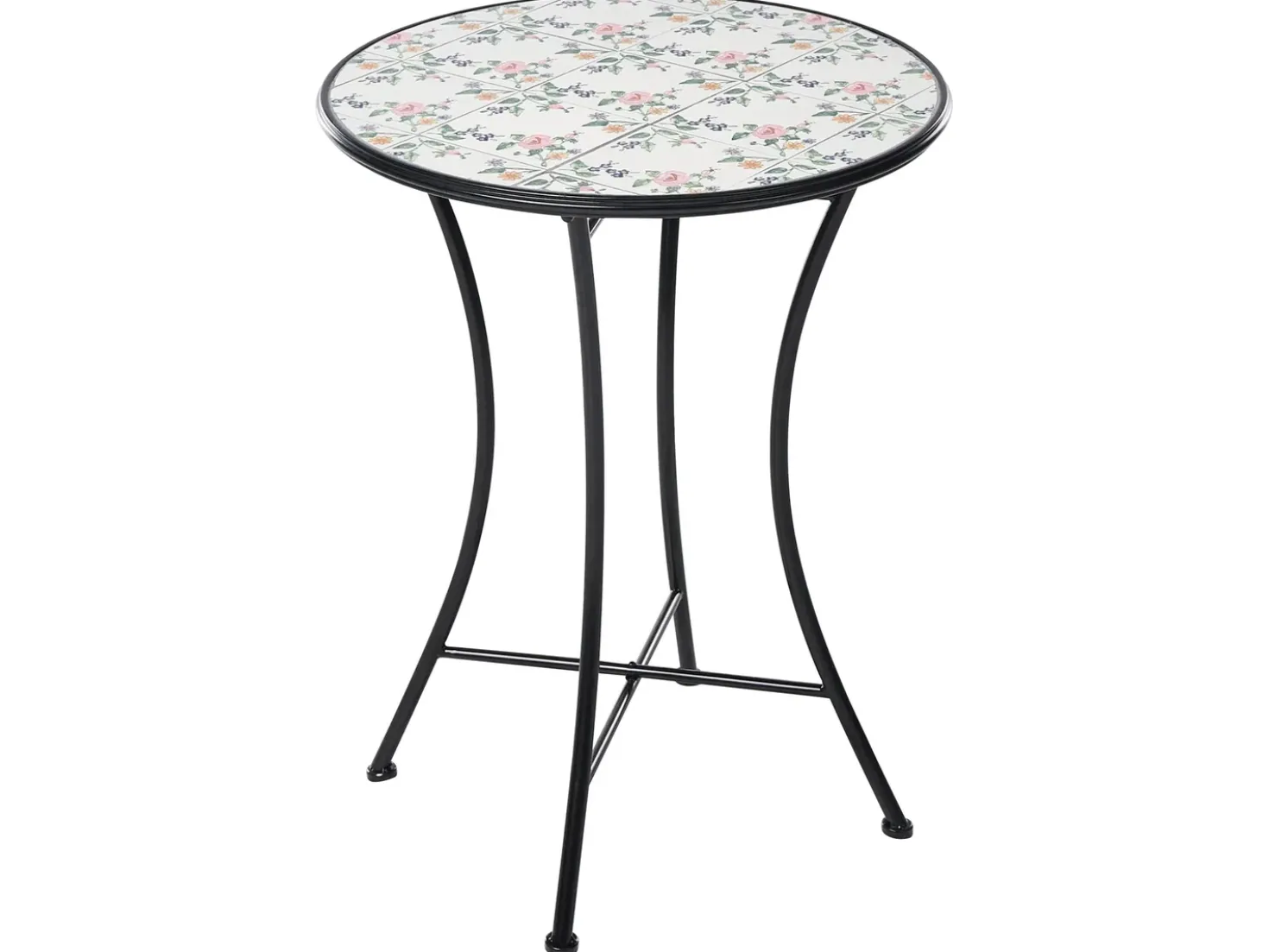 Tavolino Bistrot COLLIO 60 cm 60 cm Metallo Nero