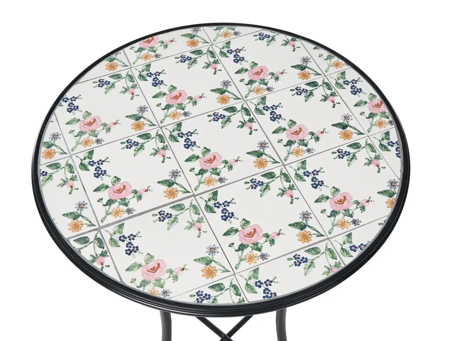Tavolino Bistrot COLLIO 60 cm 60 cm Metallo Nero