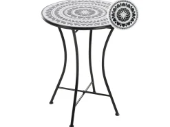 Tavolino Bistrot COMISO 60 cm 60 cm Metallo Nero/Bianco