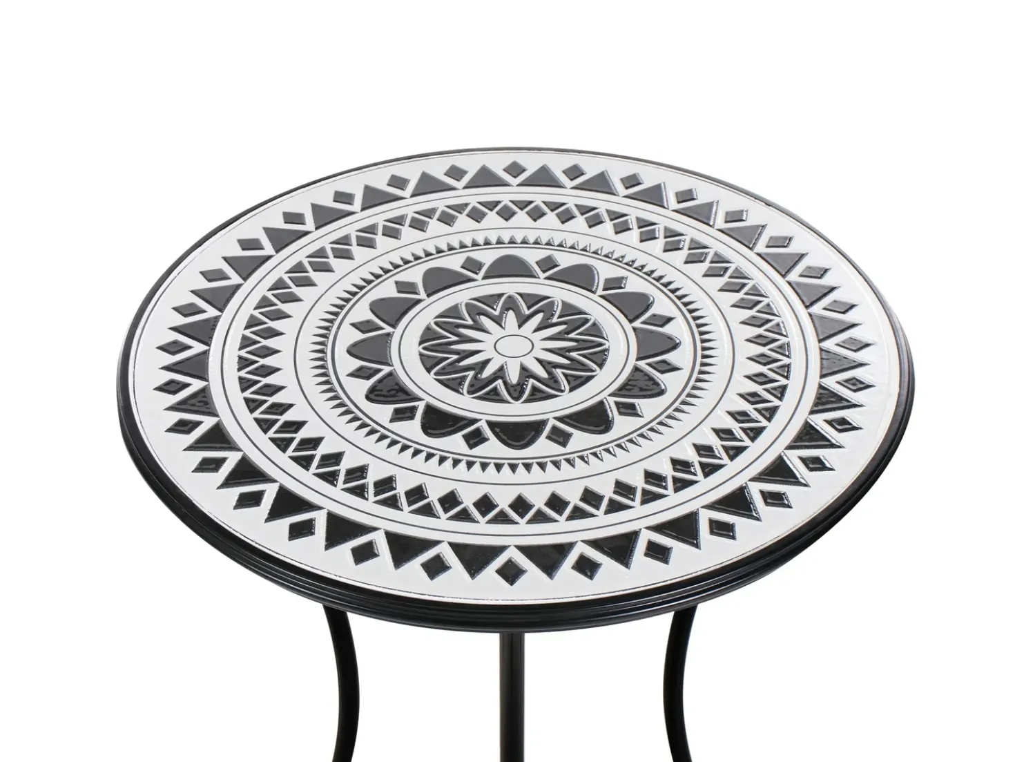 Tavolino Bistrot COMISO 60 cm 60 cm Metallo Nero/Bianco