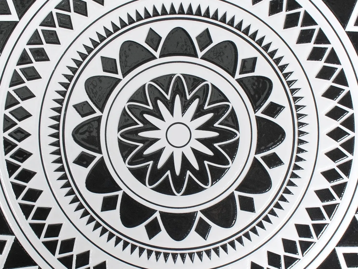 Tavolino Bistrot COMISO 60 cm 60 cm Metallo Nero/Bianco