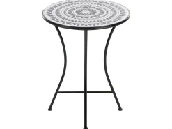 Tavolino Bistrot COMISO 60 cm 60 cm Metallo Nero/Bianco