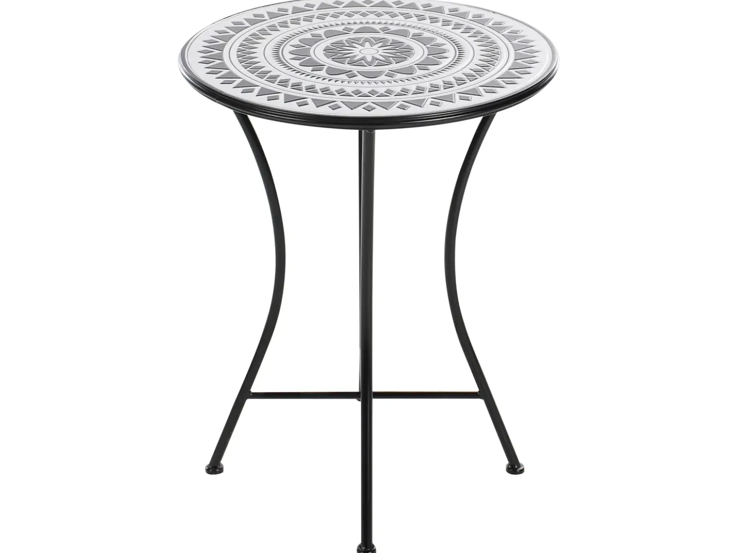 Tavolino Bistrot COMISO 60 cm 60 cm Metallo Nero/Bianco