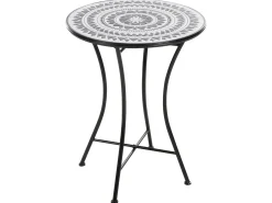 Tavolino Bistrot COMISO 60 cm 60 cm Metallo Nero/Bianco