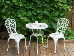 Tavolino Bistrot DASCIO 61 cm 61 cm Metallo Bianco sporco