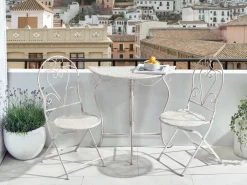 Tavolino Bistrot FOLELLI 80 cm 36 cm Metallo Beige chiaro