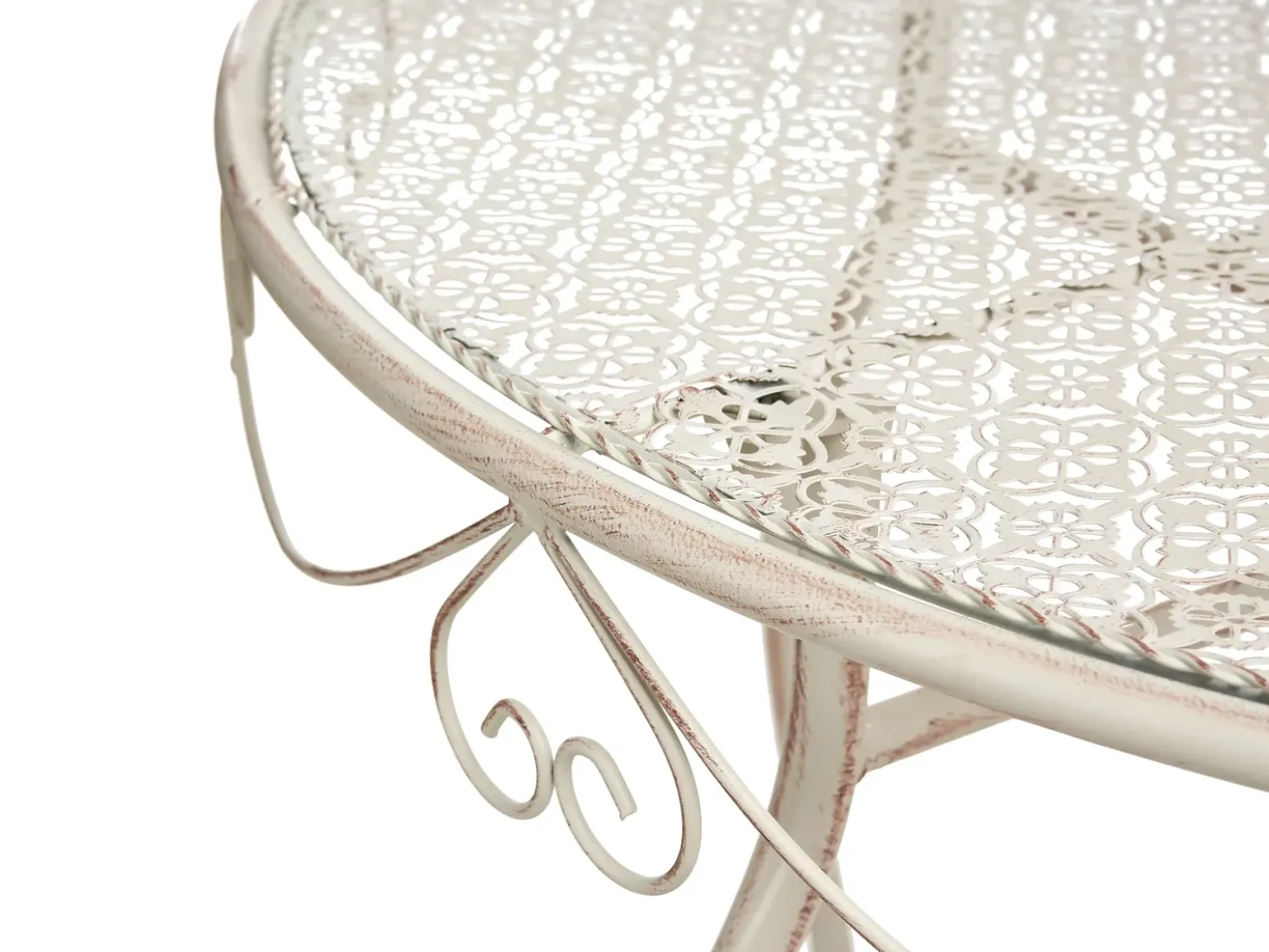 Tavolino Bistrot FOLELLI 80 cm 36 cm Metallo Beige chiaro