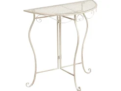 Tavolino Bistrot FOLELLI 80 cm 36 cm Metallo Beige chiaro