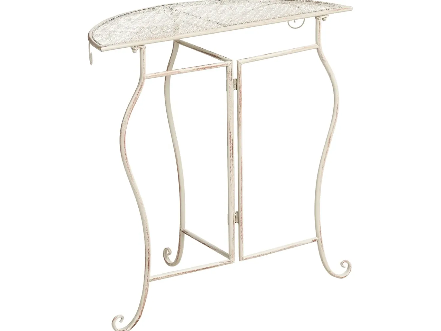 Tavolino Bistrot FOLELLI 80 cm 36 cm Metallo Beige chiaro