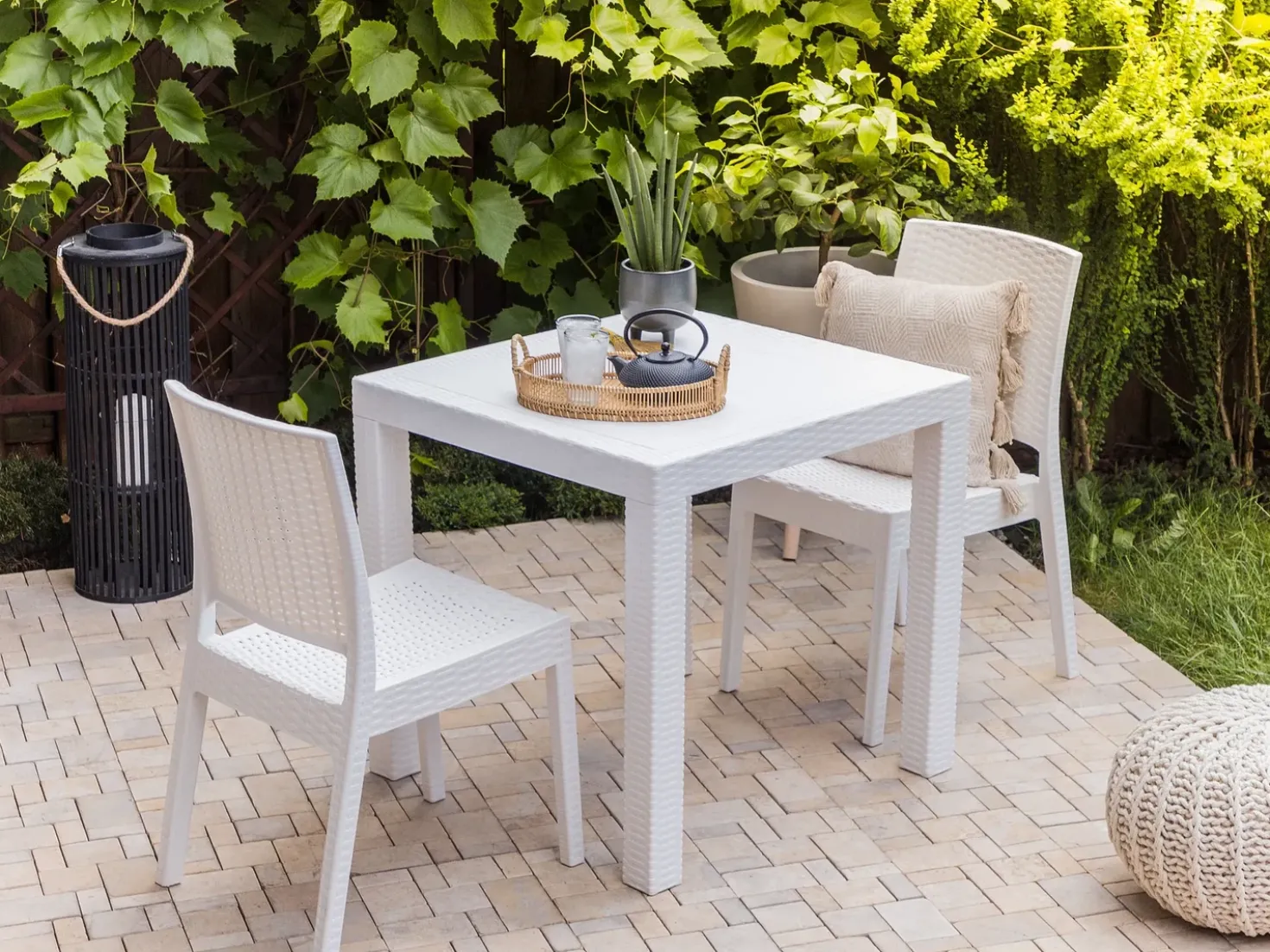 Tavolino Bistrot FOSSANO 80 cm 80 cm Bianco