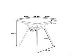 Tavolino Bistrot LIVO 80 cm 80 cm Vetro Nero